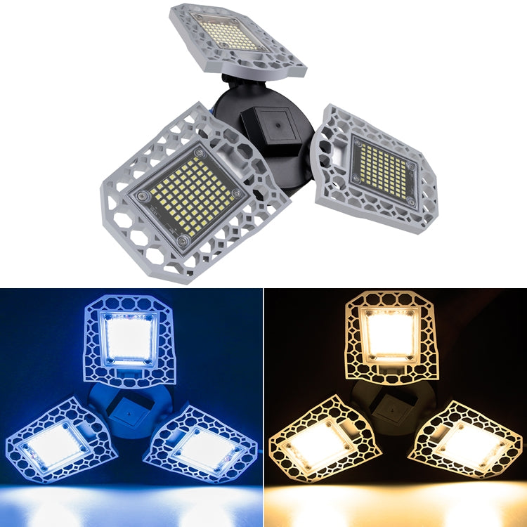 مصباح تعدين صناعي LED مقاوم للماء بمستشعر ضوء مصباح مرآب قابل للطي ثلاثي الأوراق، 60 واط، 80 واط، 100 واط