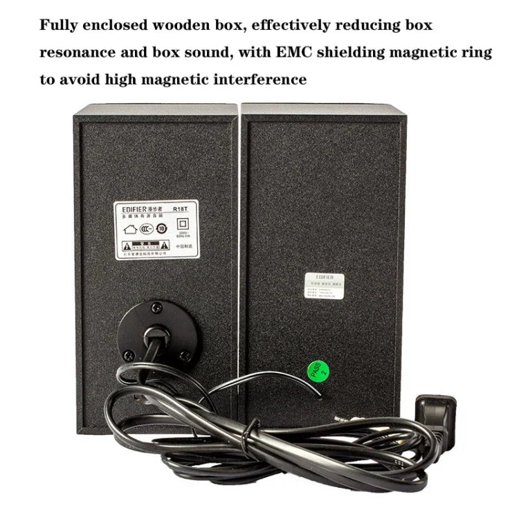 مكبر صوت صغير مع مضخم صوت لابتوب ومكتب Edifier R18T، قابس أمريكي، R18T