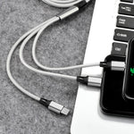 كابل شحن سريع 3 في 1 USB إلى 8 بن + USB-C / تايب-سي + مايكرو USB طراز ZZ034، 2 قطعة، نمط: 5A فائق السرعة-أسود، ميني-فضي، ميني-أحمر، ميني-أزرق، ميني-أسود