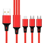 كابل شحن سريع 3 في 1 USB إلى 8 بن + USB-C / تايب-سي + مايكرو USB طراز ZZ034، 2 قطعة، نمط: 5A فائق السرعة-أسود، ميني-فضي، ميني-أحمر، ميني-أزرق، ميني-أسود