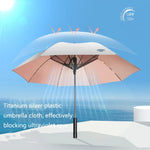 مظلة متعددة الاستخدامات للشمس والمطر 9033، مروحة متعددة الوظائف، لاصق فضي التيتانيوم، واقي من الشمس والأشعة فوق البنفسجية، مقبض طويل، ألوان: وردي، أسود، أخضر حبر