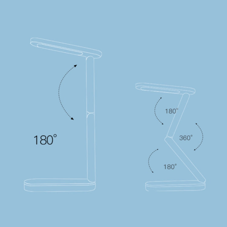 مصباح مكتب LED قابل للطي YAGE T125، ضوء قراءة USB، أبيض خزفي، أزرق أبيض، وردي أبيض