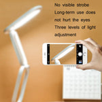 مصباح مكتب LED قابل للطي YAGE T125، ضوء قراءة USB، أبيض خزفي، أزرق أبيض، وردي أبيض