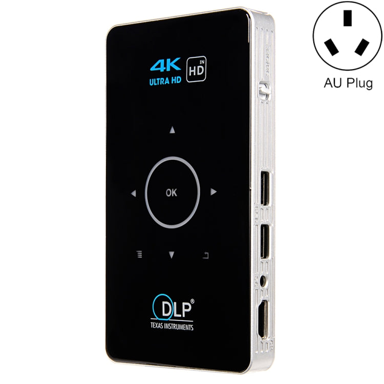جهاز عرض ذكي DLP HD صغير C6 بنظام أندرويد 1G+8G، جهاز عرض محمول للمنزل والهاتف المحمول، قابس أمريكي (أسود)، قابس أوروبي (أسود)، قابس بريطاني (أسود)، قابس أسترالي (أسود)، قابس أمريكي (أبيض)، قابس أسترالي (أبيض)