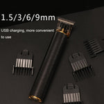 ماكينة حلاقة شعر كهربائية قابلة للشحن USB برأس فولاذي على شكل حرف T مجوف، رأس فولاذي (أسود)، رأس فولاذي (ذهبي)، رأس فولاذي (فضي)، رأس فولاذي (تدرج لوني)