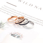 Simple Black White Epoxy Couple Ring Women Titanium Steel Ring Jewelry, US Size 3, US Size 4, US Size 5, US Size 6, US Size 8, US Size 9, US Size 10, US Size 7