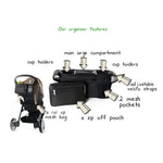 Baby Stroller Storage Hanging Bag Large Capacity Storage Bag Foldable Storage Basket Hanging Bag, Stroller Storage Bag