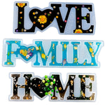 قوالب سيليكون لحروف راتنج كريستالي DIY، قالب حرفي مضاد للحروف MD3300_LOVE، MD3301_HOME، MD3302_Family، قالب حرفي إيجابي MD3313_LOVE، MD3314_HOME، MD3315_FAMILY