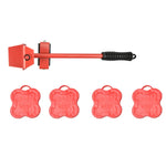 CY-0102 5 in 1 Household Moving Bed Heavy Object Moving Pulley Furniture Shifter Multifunctional Carrier, Red (150KG), Yellow (300KG), Silver (500KG), Red Black Pry Bar (150KG), Tank (100KG), Cartoon (100KG)