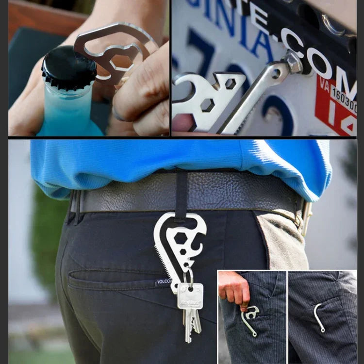 أداة طوارئ متعددة الوظائف للجيب في الهواء الطلق، مشبك مفتاح، أداة طوارئ EDC