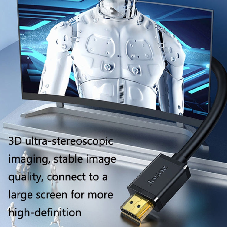 كابل عرض فيديو كمبيوتر HDMI عالي الدقة 4K من Jasoz بنواة نحاسية خالية من الأكسجين، طول الكابل: 0.5م، 1م، 1.5م، 2م، 3م، 5م، 8م، 10م، 12م، 15م، 20م