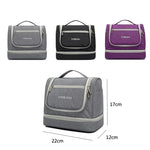 حقيبة مستحضرات تجميل سفر YOBAN Y-1551L، حقيبة تخزين خارجية كبيرة السعة مع خطاف، محمولة، مضادة للعفن، فصل جاف ورطب، حقيبة غسيل، بنفسجي، أسود، رمادي