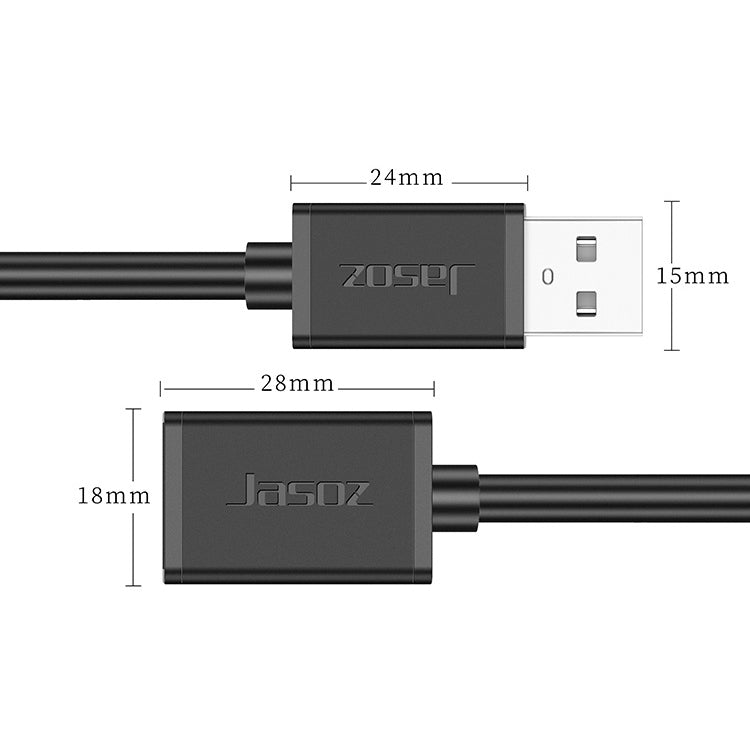 كابل تمديد بيانات USB ذكر إلى أنثى بنواة نحاسية خالية من الأكسجين من Jasoz، اللون: أسود 0.5م، أسود 1م، أسود 1.5م، أسود 2م، أسود 3م، أسود 5م، أزرق داكن 0.5م، أزرق داكن 1م، أزرق داكن 1.5م، أزرق داكن 2م، أزرق داكن 3م، أزرق داكن 5م، أسود 8م