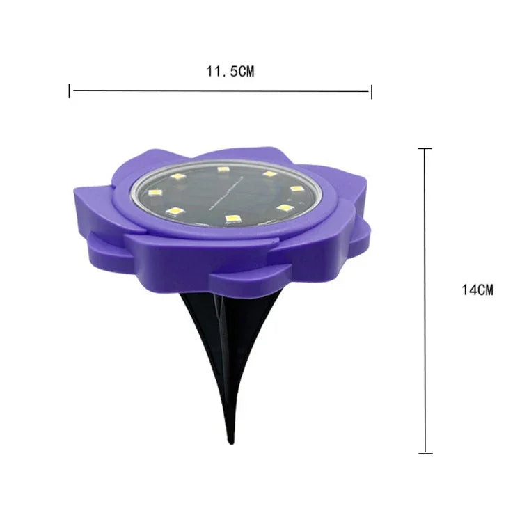 2 PCS 8 LEDs Solar Petals Buried Lamp Waterproof Garden Lawn Light, Specification:, Purple Lily (White Light), Purple Lily (Warm Light), Purple Lily (Colorful Light), Red Rose (White Light), Red Rose (Warm Light), Red Rose (Colorful Light)