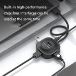 محطة إرساء USB2.0 عالية السرعة من Jasoz بأربعة منافذ 1 إلى 4، أسود 0.3م، أسود 0.5م، أسود 1.2م، أبيض 0.3م، أبيض 0.5م، أبيض 1.2م