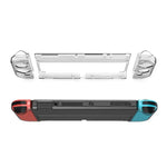 DOBE مجموعة حماية المضيف + مقابض يسرى ويمينية + غطاء حماية كريستالي مقاوم للسقوط لجهاز Switch OLED، TNS-1133B (شفاف)