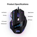ماوس ألعاب GAMING BLOODBAT GM02 سلكي USB بأزرار 7 وأضواء تنفسية رقمية