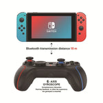 يد تحكم لاسلكية مع خاصية التنبيه لجهاز Nintendo Switch/Android/IOS/PC، الطراز: S818 أخضر وأسود