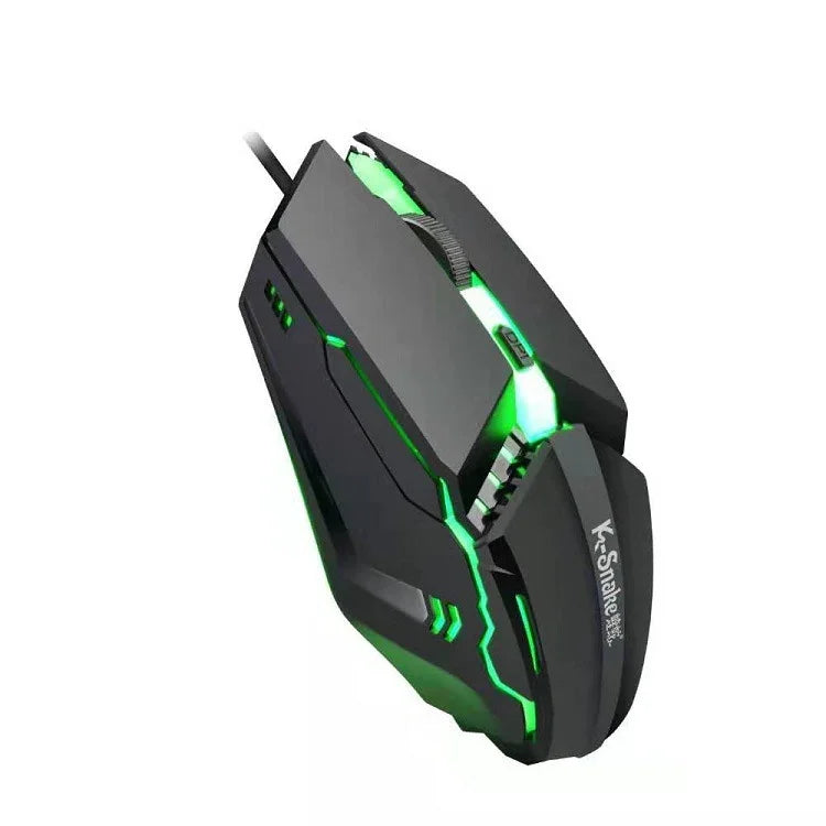 2 قطعة ماوس ألعاب سلكي K-Snake M11 بأزرار 4 ودقة 1600 DPI مضيء للكمبيوتر المحمول والمكتبي، طول الكابل: 1.5 متر