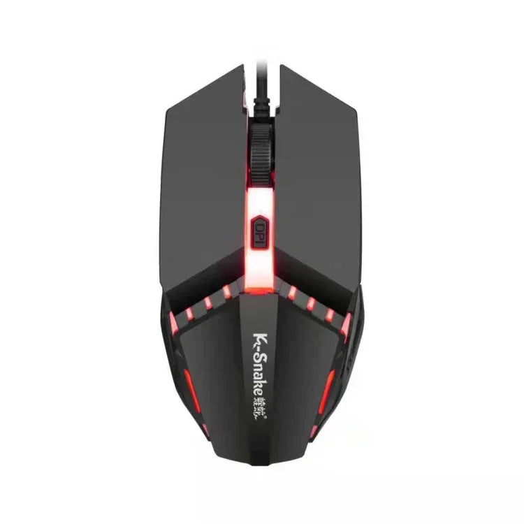 2 قطعة ماوس ألعاب سلكي K-Snake M11 بأزرار 4 ودقة 1600 DPI مضيء للكمبيوتر المحمول والمكتبي، طول الكابل: 1.5 متر