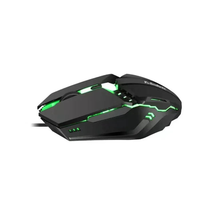 2 قطعة ماوس ألعاب سلكي K-Snake M11 بأزرار 4 ودقة 1600 DPI مضيء للكمبيوتر المحمول والمكتبي، طول الكابل: 1.5 متر