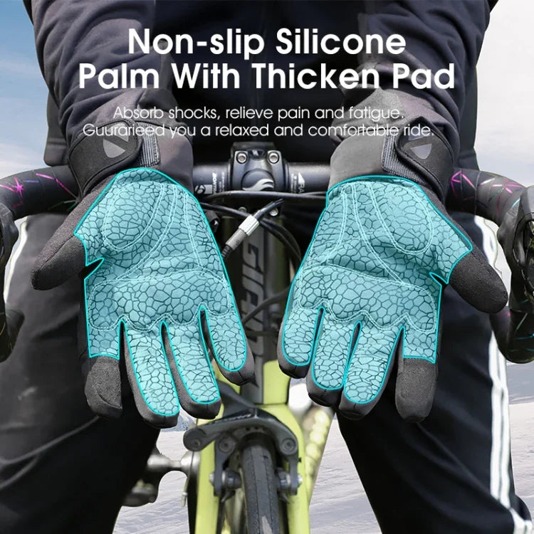 قفازات تزلج دافئة من الصوف لفصل الشتاء WEST BIKING YP0211220، سيليكون مضاد للانزلاق، قفازات ركوب، M, L, XL