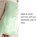 Kitchen Home Cooking Apron Restaurant Works Striped Cotton And Linen Apron, Red, Coffee, Blue, Green