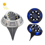 مصباح أرضي شمسي خارجي دوار للحديقة، المواصفات:، 12 LED ضوء أبيض + أزرق (هيكل ألمنيوم)، 12 LED ضوء دافئ + أزرق (هيكل ألمنيوم)، 12 LED ضوء أبيض + ملون (هيكل ألمنيوم)، 12 LED ضوء دافئ + ملون (هيكل ألمنيوم)