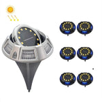 مصباح أرضي شمسي خارجي دوار للحديقة، المواصفات:، 12 LED ضوء أبيض + أزرق (هيكل ألمنيوم)، 12 LED ضوء دافئ + أزرق (هيكل ألمنيوم)، 12 LED ضوء أبيض + ملون (هيكل ألمنيوم)، 12 LED ضوء دافئ + ملون (هيكل ألمنيوم)