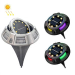مصباح أرضي شمسي خارجي دوار للحديقة، المواصفات:، 12 LED ضوء أبيض + أزرق (هيكل ألمنيوم)، 12 LED ضوء دافئ + أزرق (هيكل ألمنيوم)، 12 LED ضوء أبيض + ملون (هيكل ألمنيوم)، 12 LED ضوء دافئ + ملون (هيكل ألمنيوم)