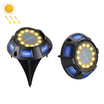 مصباح أرضي شمسي خارجي دوار للحديقة، المواصفات:، 12 LED ضوء أبيض + أزرق (هيكل ألمنيوم)، 12 LED ضوء دافئ + أزرق (هيكل ألمنيوم)، 12 LED ضوء أبيض + ملون (هيكل ألمنيوم)، 12 LED ضوء دافئ + ملون (هيكل ألمنيوم)