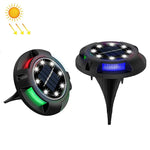 مصباح أرضي شمسي خارجي دوار للحديقة، المواصفات:، 12 LED ضوء أبيض + أزرق (هيكل ألمنيوم)، 12 LED ضوء دافئ + أزرق (هيكل ألمنيوم)، 12 LED ضوء أبيض + ملون (هيكل ألمنيوم)، 12 LED ضوء دافئ + ملون (هيكل ألمنيوم)
