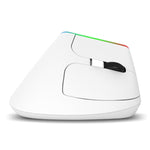 DELUX M618C فأرة عمودية لاسلكية بلوتوث RGB بدقة 1600 DPI، 6 أزرار، وضع مزدوج، M618C (أبيض)، M618C (أسود)
