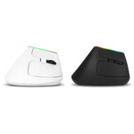 DELUX M618C فأرة عمودية لاسلكية بلوتوث RGB بدقة 1600 DPI، 6 أزرار، وضع مزدوج، M618C (أبيض)، M618C (أسود)