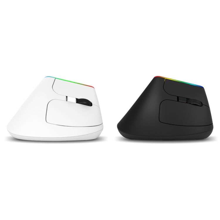 DELUX M618C فأرة عمودية لاسلكية بلوتوث RGB بدقة 1600 DPI، 6 أزرار، وضع مزدوج، M618C (أبيض)، M618C (أسود)