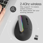 DELUX M618C فأرة عمودية لاسلكية بلوتوث RGB بدقة 1600 DPI، 6 أزرار، وضع مزدوج، M618C (أبيض)، M618C (أسود)