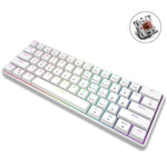 LEAVEN K28 لوحة مفاتيح ميكانيكية للألعاب والمكتب، 61 مفتاح، RGB، بلوتوث + سلكي، وضع مزدوج، طول الكابل: 1.5م، محاور خضراء (أبيض)، محاور خضراء (أزرق)، محاور خضراء (وردي)، محاور حمراء (أبيض)، محاور حمراء (أزرق)، محاور حمراء (وردي)، محاور شاي (أبيض)