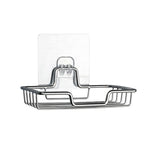 Stainless Steel Wall-Mounted Bathroom Soap Storage Rack, Style: Single Layer With Sticker, Single Layer With Sticker, Single Layer Curved With Sticker