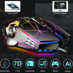 LEAVEN فأرة ألعاب ميكانيكية مكتبية سلكية USB، 7 أزرار، 4000 DPI، RGB، طول الكابل: 1.5م، S30 أسود، S30 أبيض، S30 وردي، S10 أسود