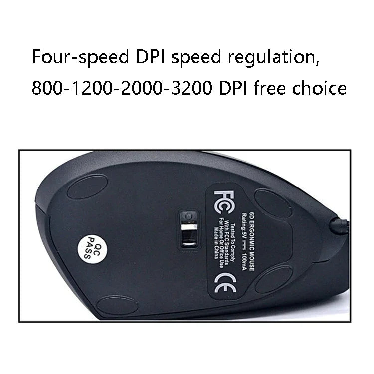 JSY-5 فأرة ليزر USB سلكية 6 أزرار، فأرة بصرية عمودية