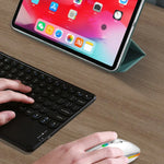 Y20 فأرة لابتوب ملونة مضيئة صامتة قابلة للشحن، 4 أزرار، 2.4G + بلوتوث (فضي)