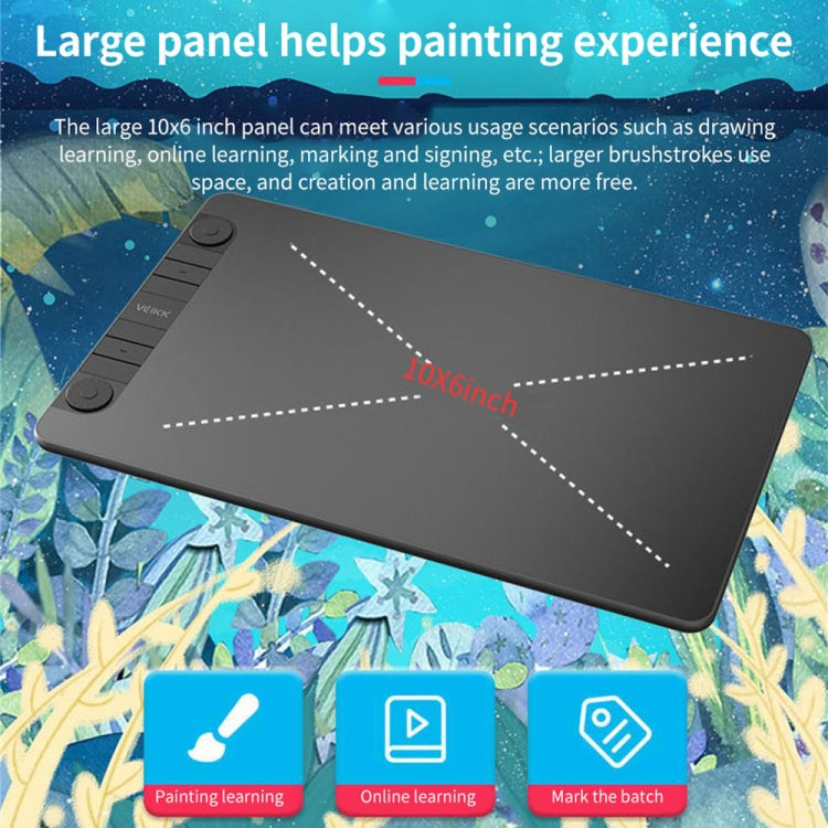 لوحة رقمية VEIKK VK1060PRO للرسم باليد، لوحة رسم إلكترونية يمكن توصيلها بالهاتف المحمول، VK1060PRO