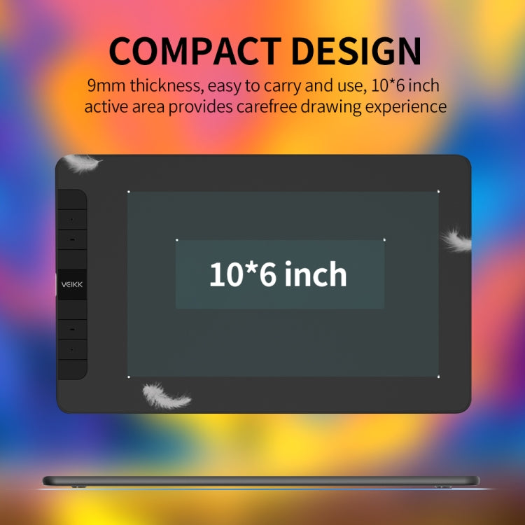 لوحة رقمية VEIKK VK1060 للرسم باليد، لوحة رسم إلكترونية يمكن توصيلها بالهاتف المحمول، VK1060