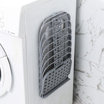 Household Bathroom Wall-Mounted Perforation-Free Folding Dirty Clothes Basket Toy Storage Basket, White, Grey
