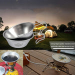 وعاء من الفولاذ المقاوم للصدأ سميك محمول للتخييم من Campingmoon S220، أدوات مائدة متعددة الأغراض للتخييم