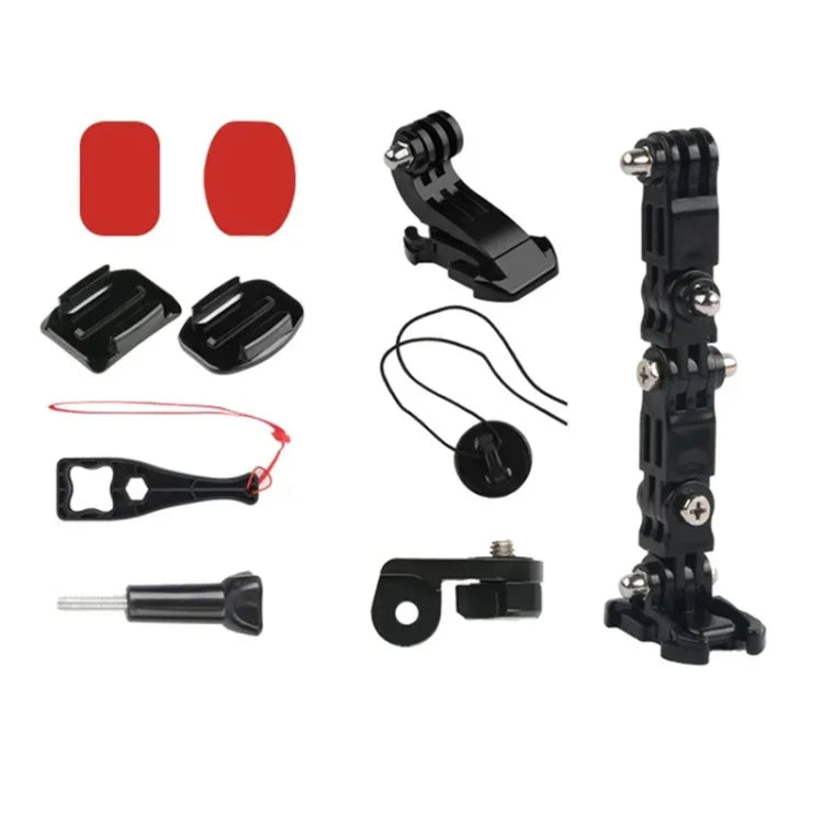 مجموعة تثبيت ذراع متعددة المفاصل لخوذة ركوب الدراجات ل DJI Osmo Action، GoPro HERO9 Black / HERO8 Black /7 /6 /5 /5 Session /4 Session /4 /3+ /3 /2 /1، Xiaoyi وكاميرات الحركة الأخرى، طقم خوذة ركوب الدراجات النمط 3، طقم خوذة ركوب الدراجات النمط 4