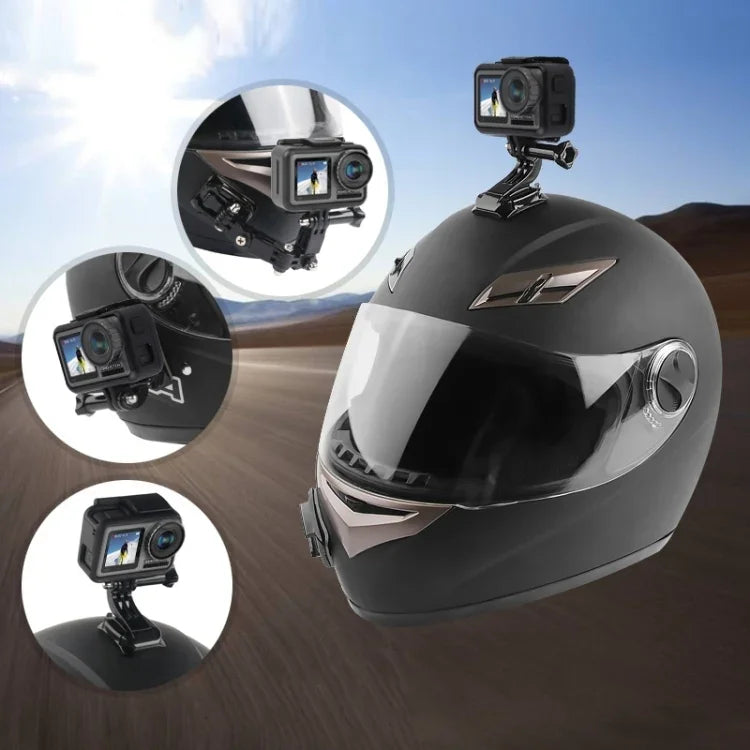 مجموعة تثبيت ذراع متعددة المفاصل لخوذة ركوب الدراجات ل DJI Osmo Action، GoPro HERO9 Black / HERO8 Black /7 /6 /5 /5 Session /4 Session /4 /3+ /3 /2 /1، Xiaoyi وكاميرات الحركة الأخرى، طقم خوذة ركوب الدراجات النمط 3، طقم خوذة ركوب الدراجات النمط 4