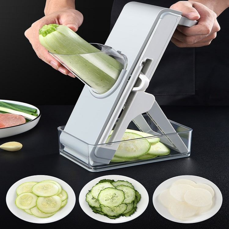 Hand Cutting Cutter Kitchen Lever Slicer Pressing Grater, Simple Gray, Simple Blue
