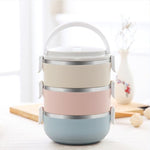 Gradient Color Lunch Box Food Bento Box Stainless Steel Container
