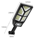 مصباح حائط خارجي شمسي بمستشعر حركة جسم الإنسان للحديقة والسياج، موديل TG-TY100، 196 LED